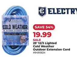 Runnings Electryx 25' 12/3 Lighted Cold Weather Outdoor Extension Cord offer