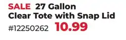 Runnings Edge Plastics 27 Gallon Clear Tote with Snap Lid offer