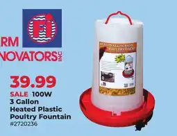 Runnings 100W 3 Gallon Heated Plastic Poultry Fountain offer