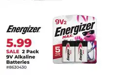 Runnings Energizer 2 Pack 9V Alkaline Batteries offer
