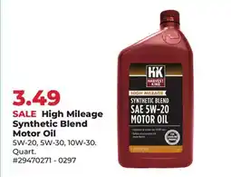 Runnings High Mileage Synthetic Blend Motor Oil offer