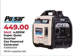 Runnings Pulsar 4,000W Super Quiet Inverter Gas Powered Generator offer
