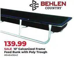 Runnings 10' Galvanized Frame Feed Bunk with Poly Trough offer