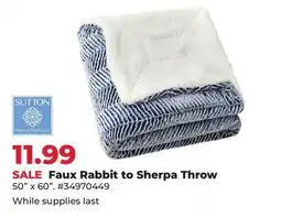 Runnings Faux Rabbit to Sherpa Throw offer