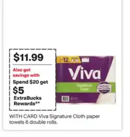 CVS Viva Signature Cloth paper towels 6 double rolls offer