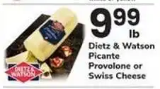 Safeway Dietz & Watson Picante Provolone or Swiss Cheese offer