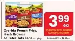 Safeway Ore-Ida French Fries, Hash Browns or Tater Tots offer