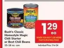 Safeway Bush's Classic Homestyle Magic Chili Starter or Best Chili Beans offer