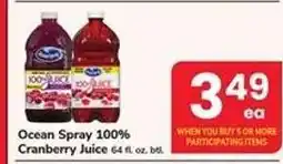 Safeway Ocean Spray 100% Cranberry Juice offer