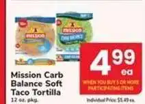 Safeway Mission Carb Balance Soft Taco Tortilla offer