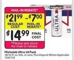 Stop&Shop Michelob Ultra 18 Pack offer