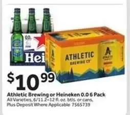 Stop&Shop Athletic Brewing or Heineken 0.0 6 Pack offer