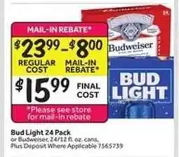 Stop&Shop Bud Light 24 Pack offer
