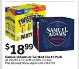 Stop&Shop Samuel Adams or Twisted Tea 12 Pack offer