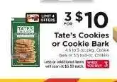 ShopRite Tate’s Cookies or Cookie Bark offer