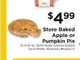 ShopRite Store Baked Apple or Pumpkin Pie offer