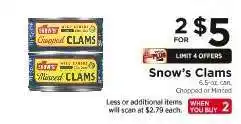 ShopRite Snow's Clams offer
