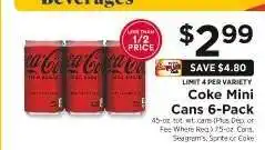 ShopRite Coke Mini Cans 6-Pack offer