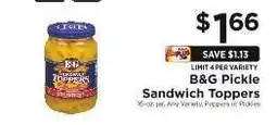 ShopRite B&G Pickle Sandwich Toppers offer