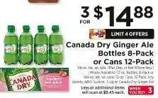 ShopRite Canada Dry Ginger Ale Bottles 8-Pack or Cans 12-Pack offer