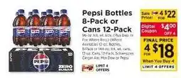 ShopRite Pepsi Bottles 8-Pack or Cans 12-Pack offer