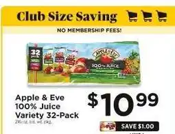 ShopRite Apple & Eve 100% Juice Variety 32-Pack offer