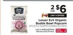 ShopRite Lesser Evil Organic Budda Bowl Popcorn offer