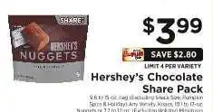 ShopRite Hershey's Chocolate Share Pack offer