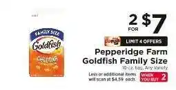 ShopRite Pepperidge Farm Goldfish Family Size offer