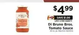 ShopRite Di Bruno Bros. Tomato Sauce offer