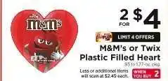 ShopRite M & M' s or Twix Plastic Filled Heart offer