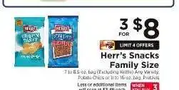 ShopRite Herr's Snacks Family Size offer