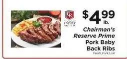 ShopRite Chairman's Reserve Prime Pork Baby Back Ribs offer