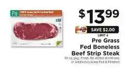 ShopRite Pre Grass Fed Boneless Beef Strip Steak offer