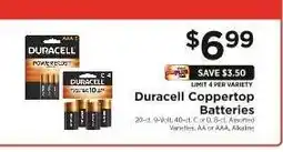 ShopRite Duracell Coppertop Batteries offer