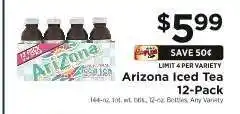 ShopRite Arizona Iced Tea 12-Pack offer