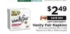 ShopRite Vanity Fair Napkins offer