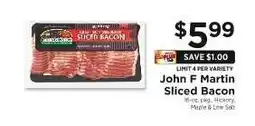 ShopRite John F Martin Sliced Bacon offer