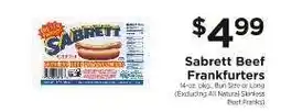 ShopRite Sabrett Beef Frankfurters offer