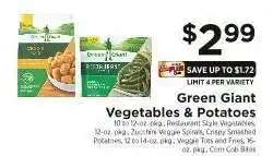 ShopRite Green Giant Vegetables & Potatoes offer