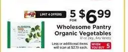 ShopRite Wholesome Pantry Organic Vegetables offer
