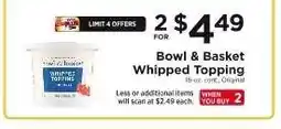 ShopRite Bowl & Basket Whipped Topping offer