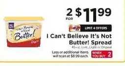 ShopRite I Can't Believe It's Not Butter Spread offer