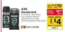 ShopRite AXE Deodorant offer