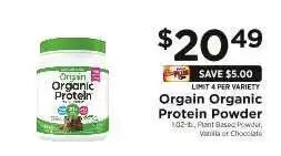ShopRite Orgain Organic Protein Powder offer