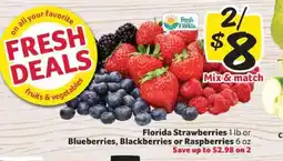 Winn Dixie Florida Strawberries or Blueberries, Blackberries or Raspberries offer