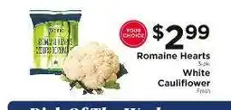 ShopRite Romaine Hearts or White Cauliflower offer