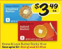 Winn Dixie Know & Love Butter Sticks 16 oz offer