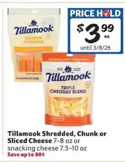 Winn Dixie Tillamook Shredded, Chunk or Sliced Cheese offer