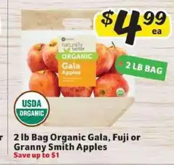 Winn Dixie 2 lb Bag Organic Gala, Fuji or Granny Smith Apples offer